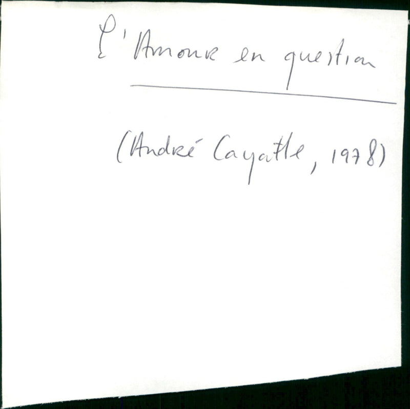 L'amour en question - Vintage Photograph