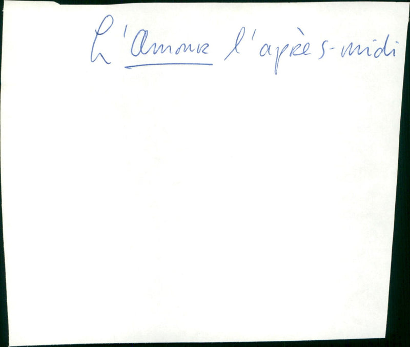 L'Amour l'après-midi - Vintage Photograph