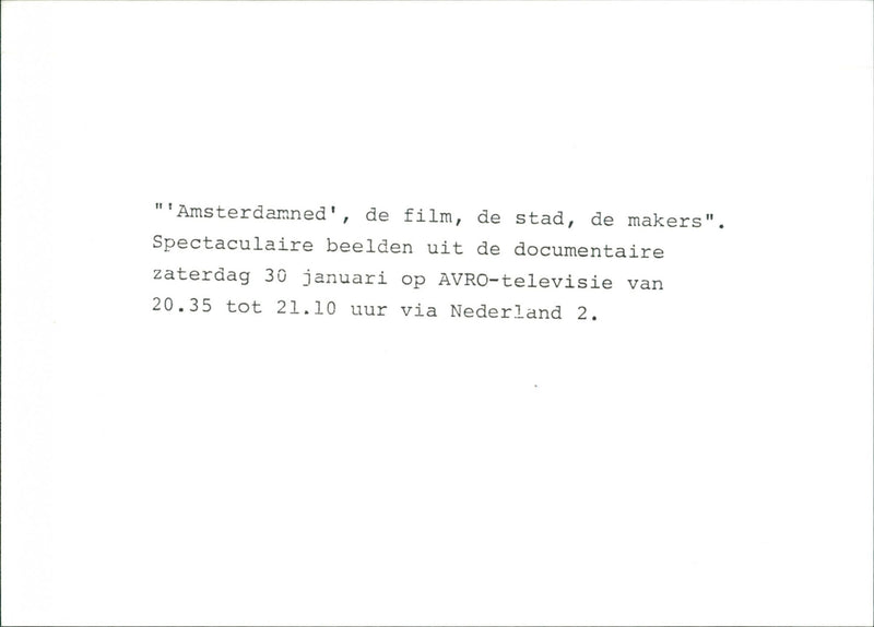 Amsterdamned - Vintage Photograph