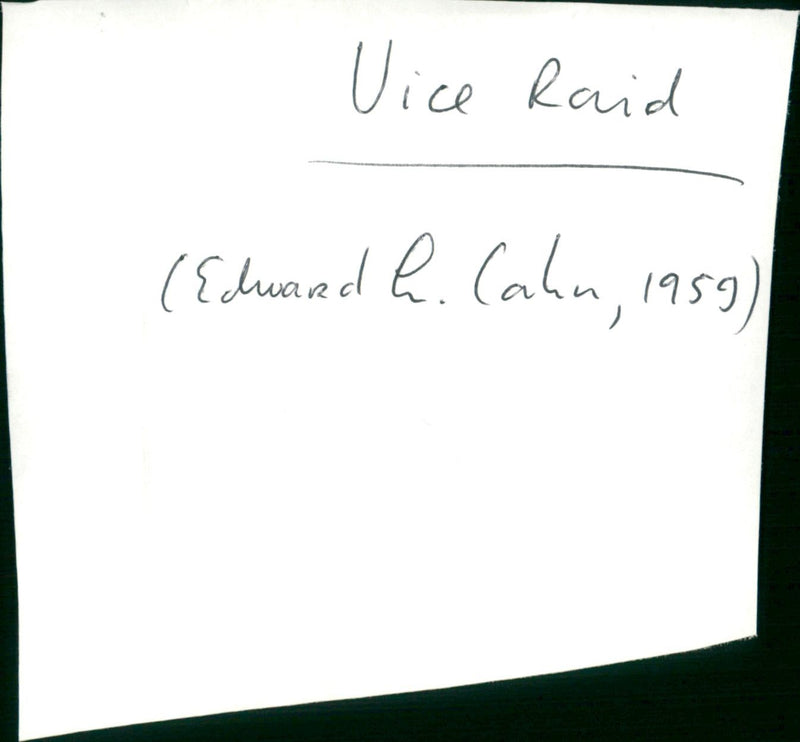 Vice Raid - Vintage Photograph