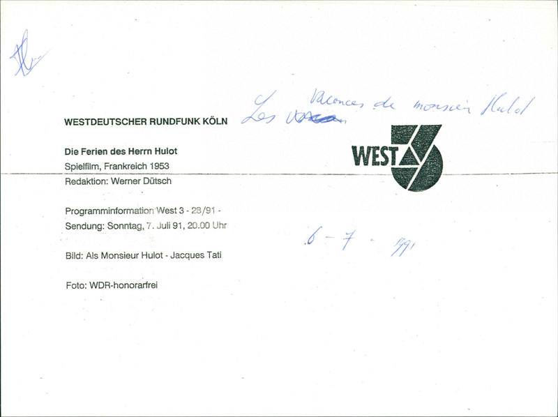 Jacques Tati - Les vacances de monsieur Hulot - Vintage Photograph