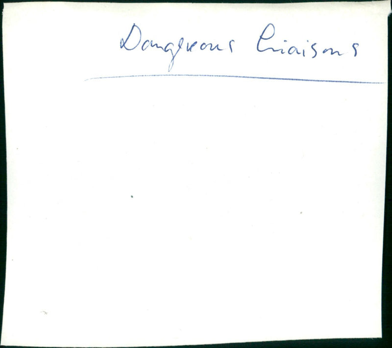 Dangerous Liaisons - Vintage Photograph