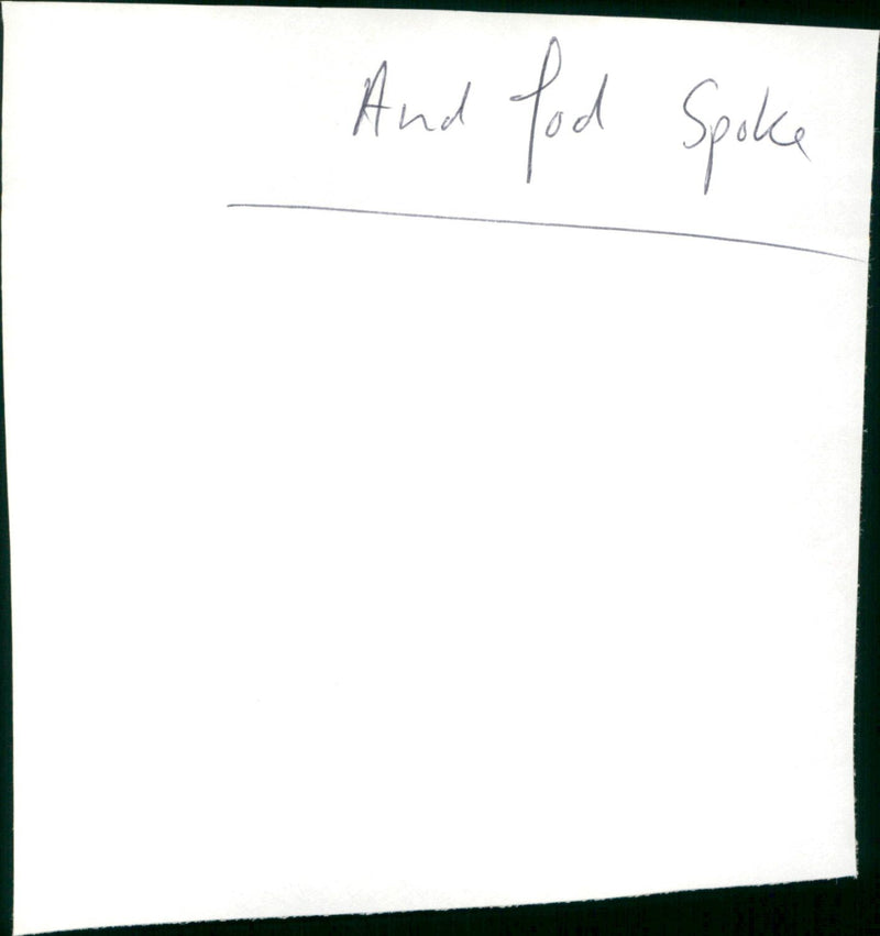 ...And God Spoke - Vintage Photograph