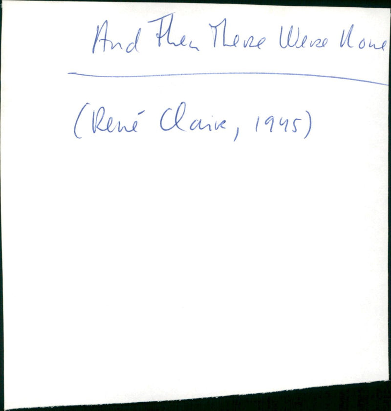 And Then There Were None - Vintage Photograph