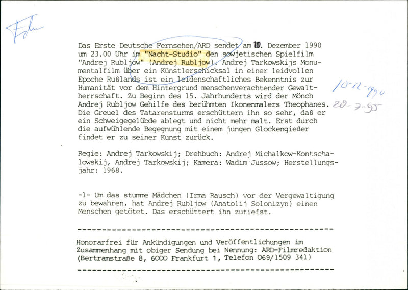 Andrej Rubljow 1968 - Vintage Photograph