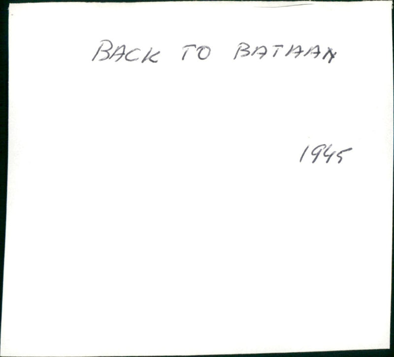 Back to Bataan - Vintage Photograph