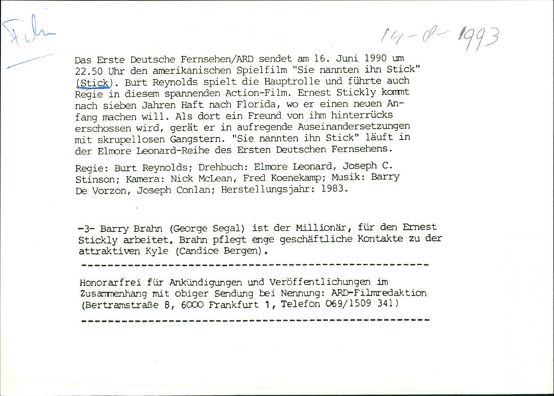 Stick (1985) - Vintage Photograph