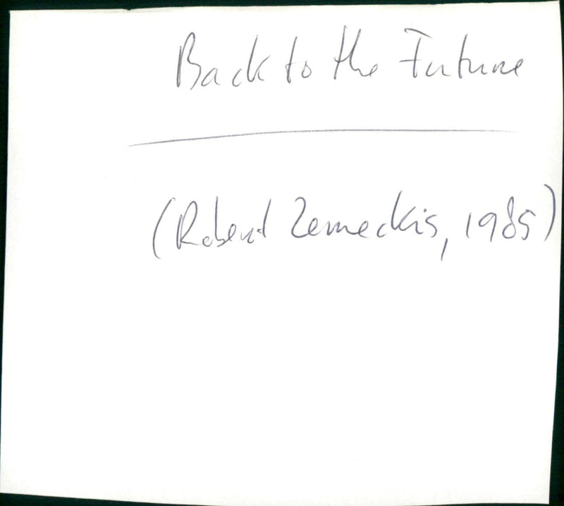 Back to the Future - Vintage Photograph