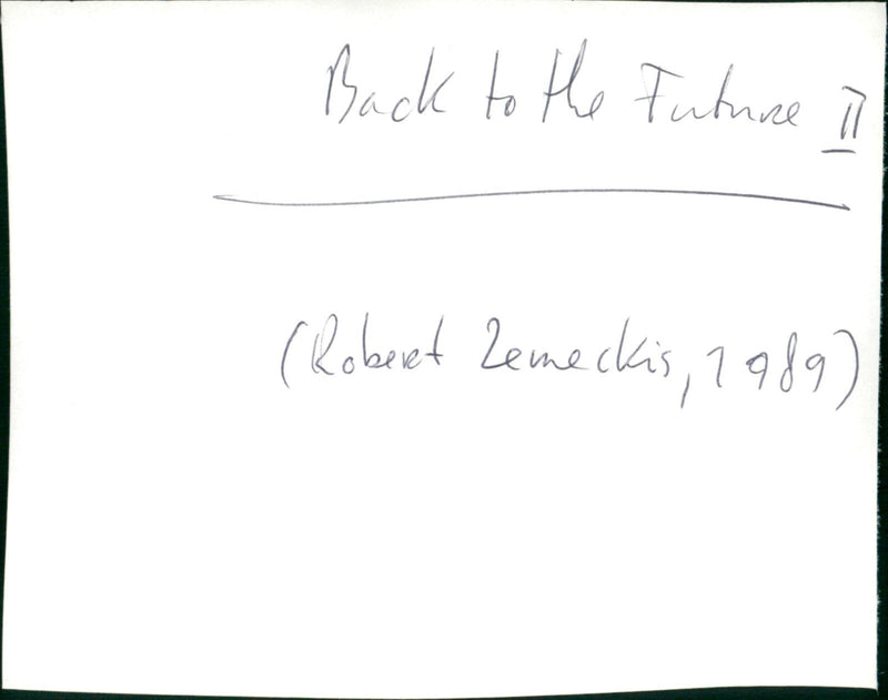 Back to the Future Part II - Vintage Photograph