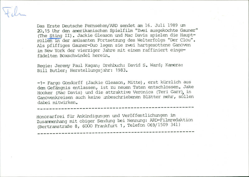 The Sting II (1983) - Vintage Photograph