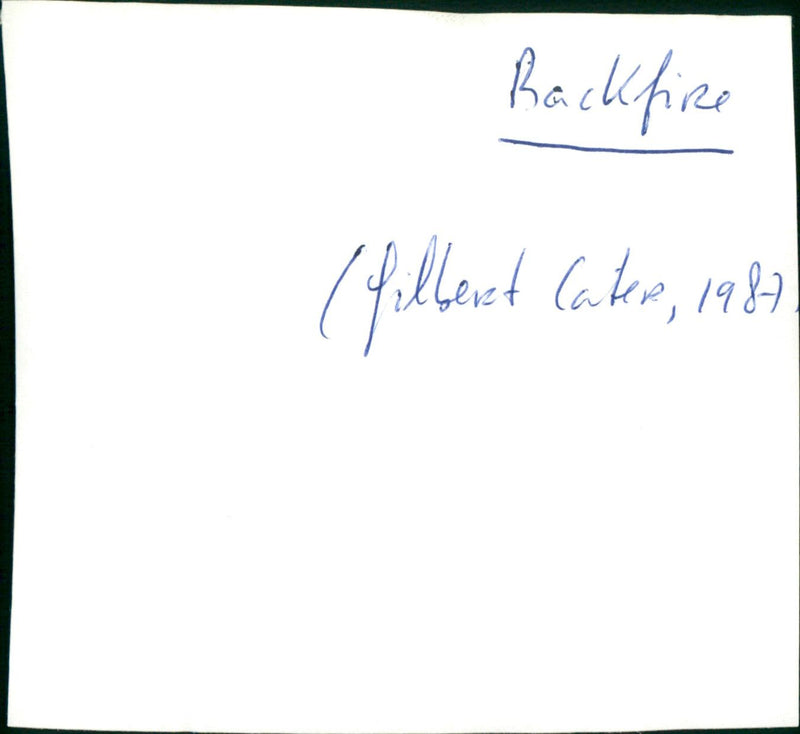 Backfire - Vintage Photograph