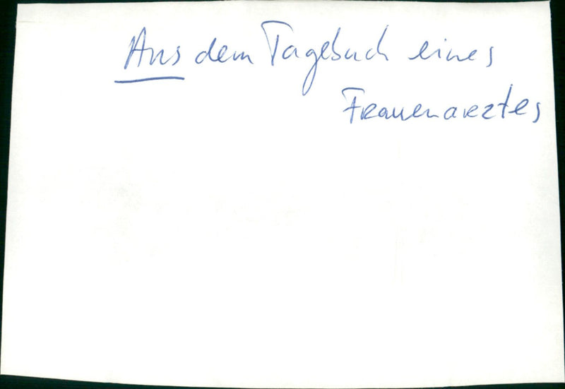 Aus dem Tagebuch eines Frauenarztes - Vintage Photograph