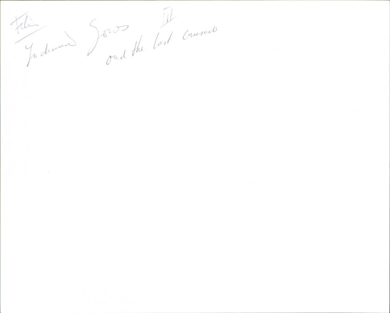 Indiana Jones and the Last Crusade - Vintage Photograph