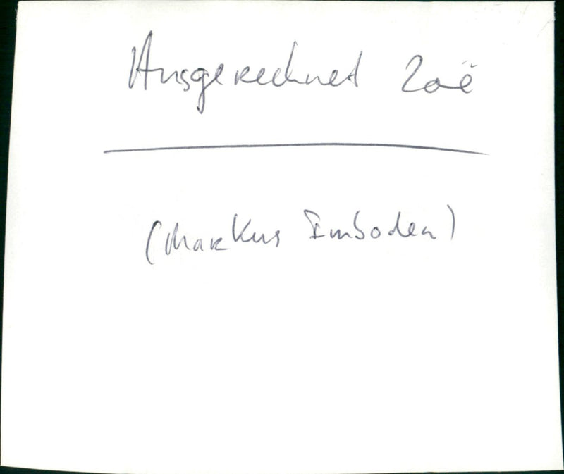 Ausgerechnet Zoé - Vintage Photograph