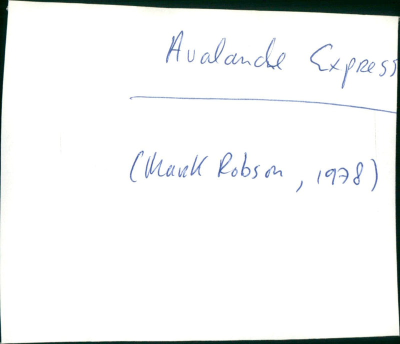 Avalanche Express - Vintage Photograph