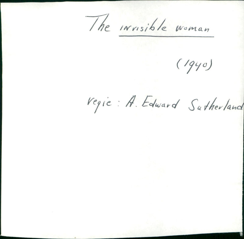 The Invisible Woman - Vintage Photograph