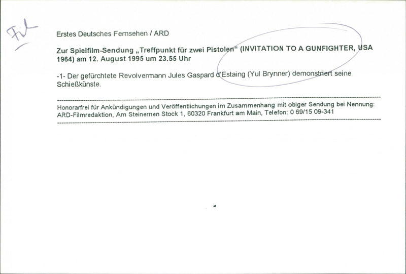 Yul Brynner - Invitation to a Gunfighter - Vintage Photograph