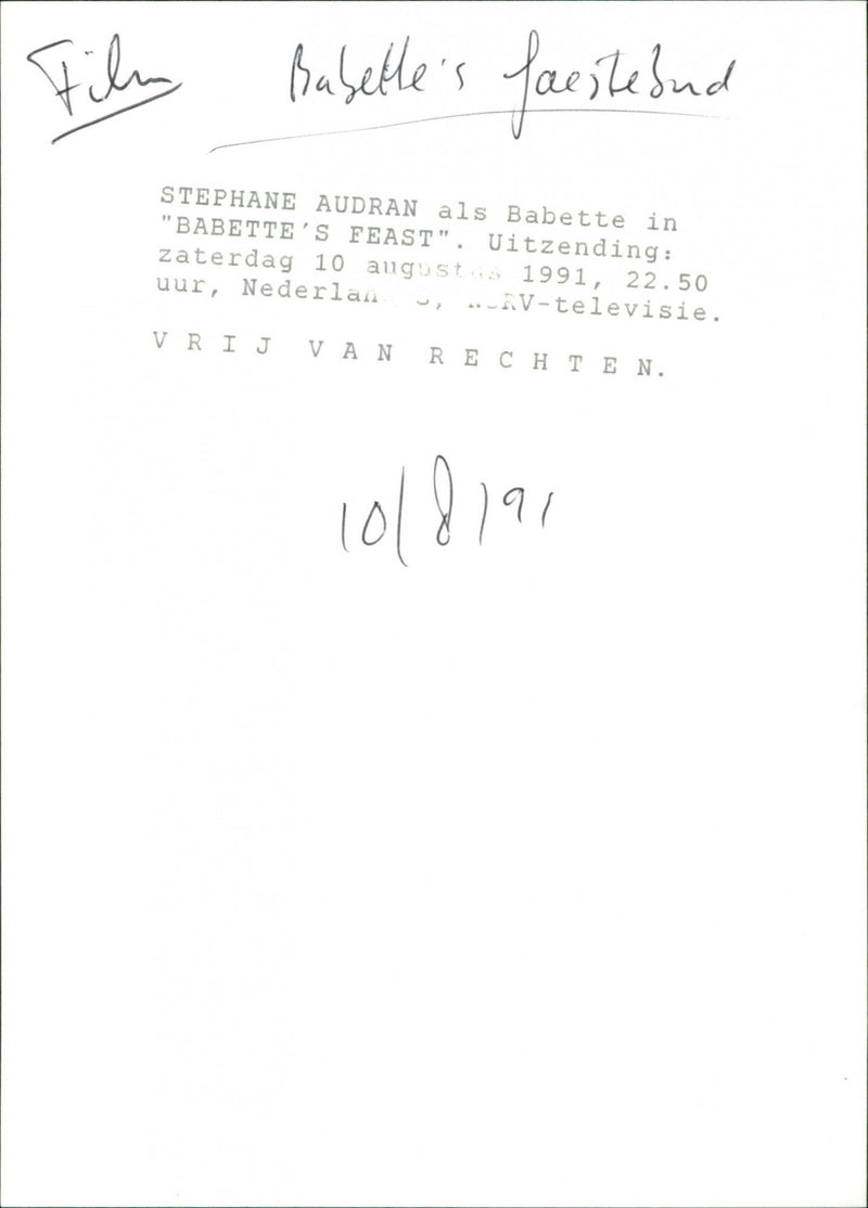 Babette's Feast - Vintage Photograph