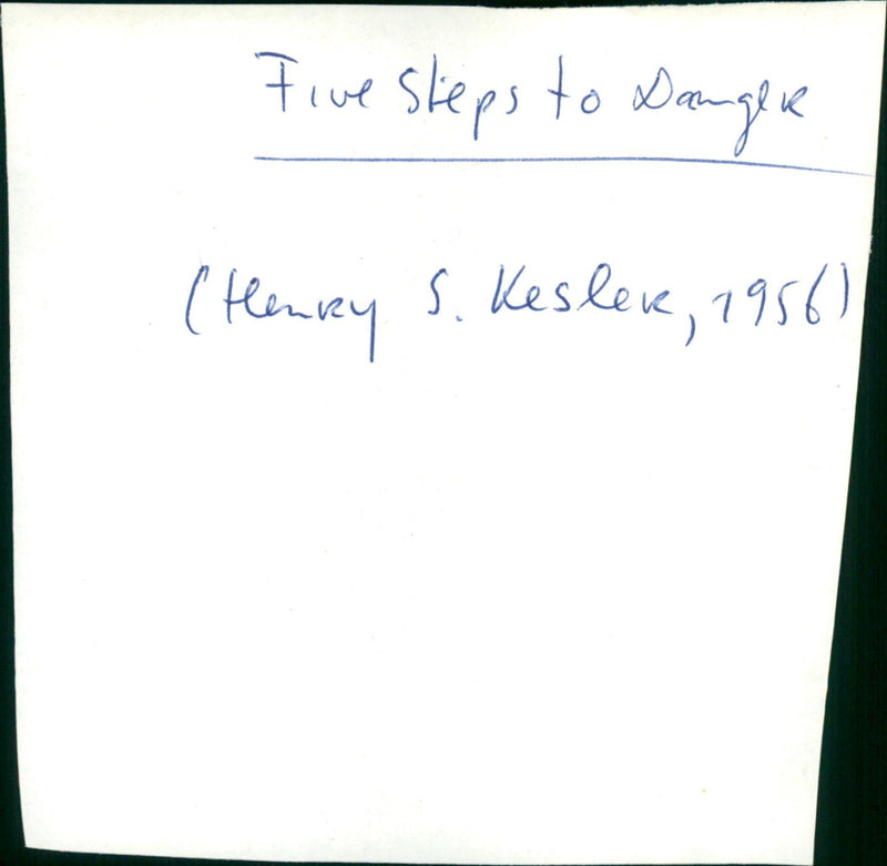Five Steps to Danger - Vintage Photograph