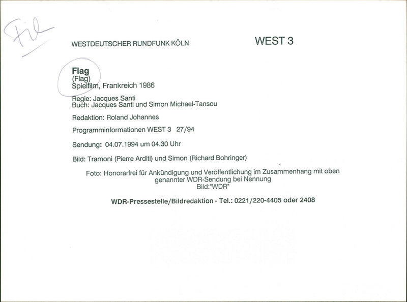 Pierre Arditi and Richard Bohringer - Vintage Photograph