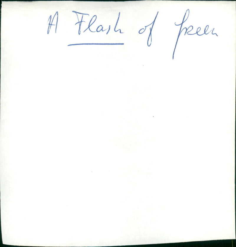 A Flash of Green - Vintage Photograph