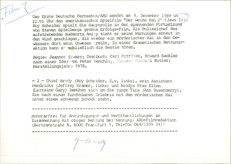 Jaws 2 - Vintage Photograph