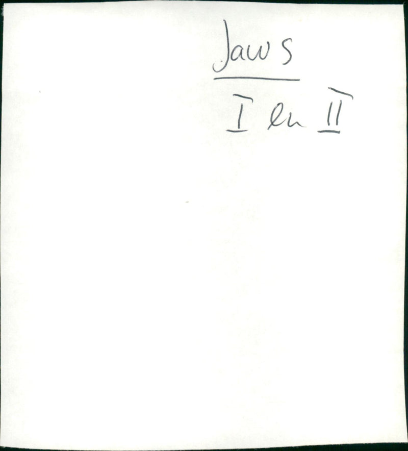 Jaws and Jaws 2 - Vintage Photograph