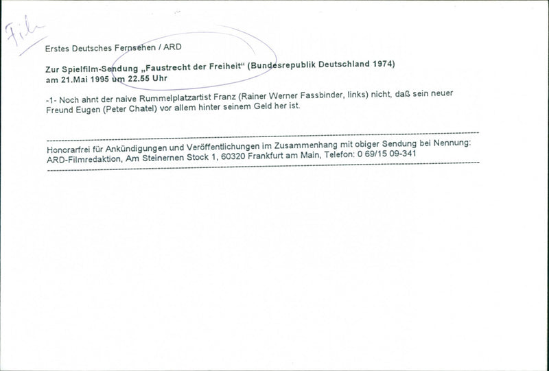 Rainer Werner Fassbinder and Peter Chatel - Vintage Photograph