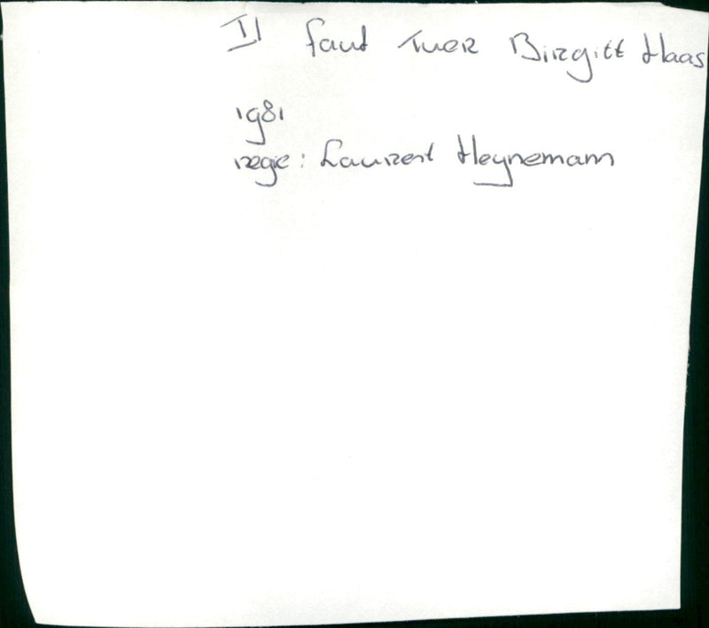 Il faut tuer Birgitt Haas - Vintage Photograph