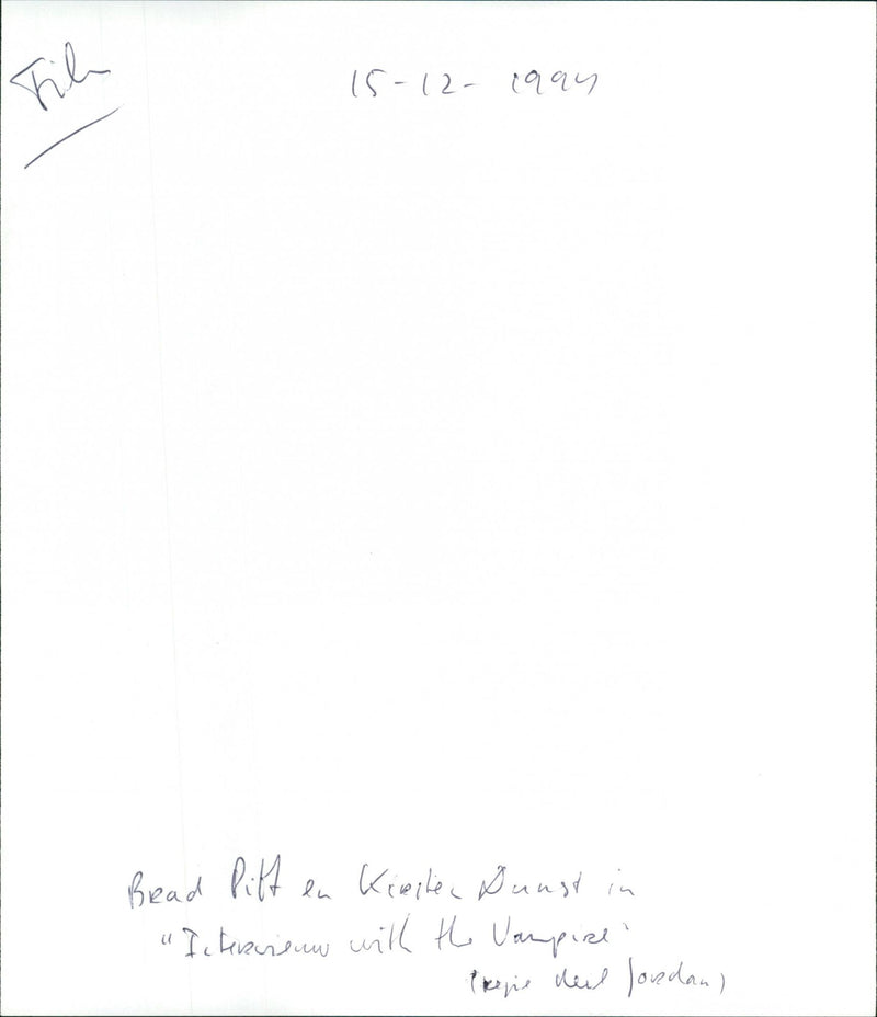 Brad Pitt and Kirsten Dunst - Vintage Photograph