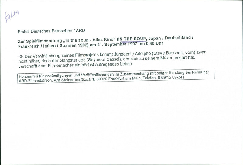 Steve Buscemi and Seymour Cassel - Vintage Photograph