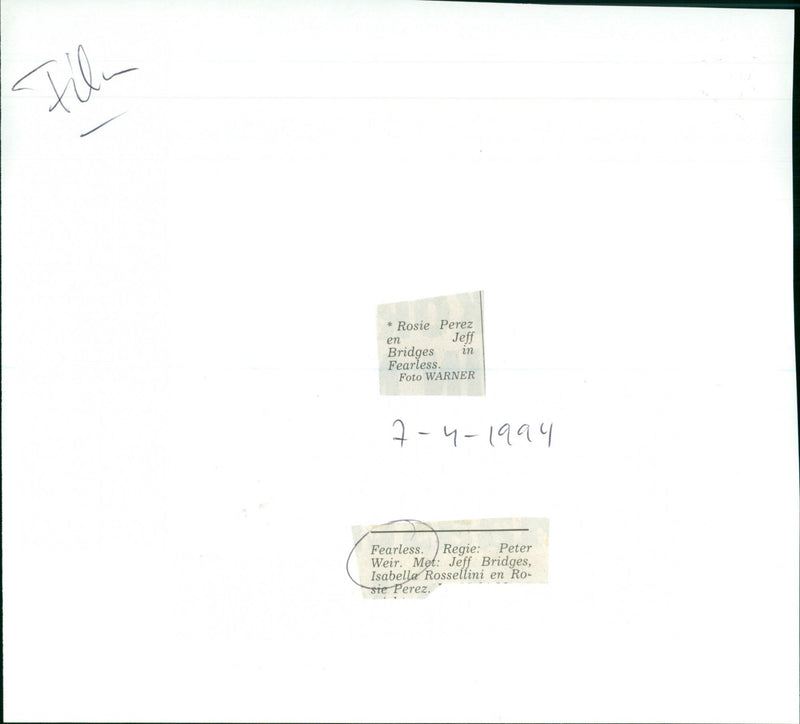 Rosie Perez and Jeff Bridges - Fearless - Vintage Photograph