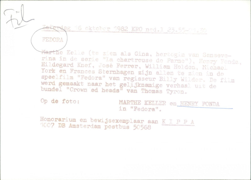 Marthe Keller and Henry Fonda - Vintage Photograph