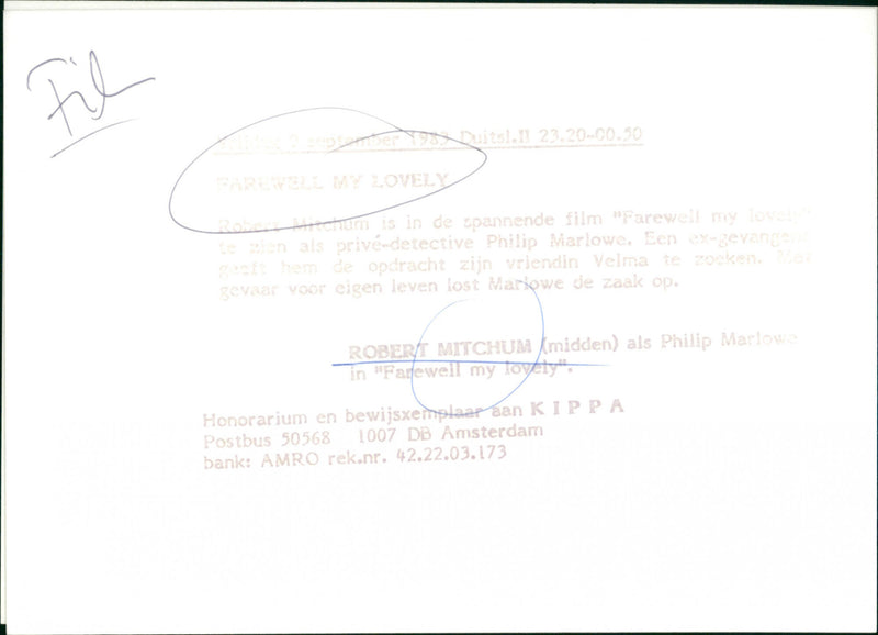 Robert Mitchum - Farewell, My Lovely - Vintage Photograph