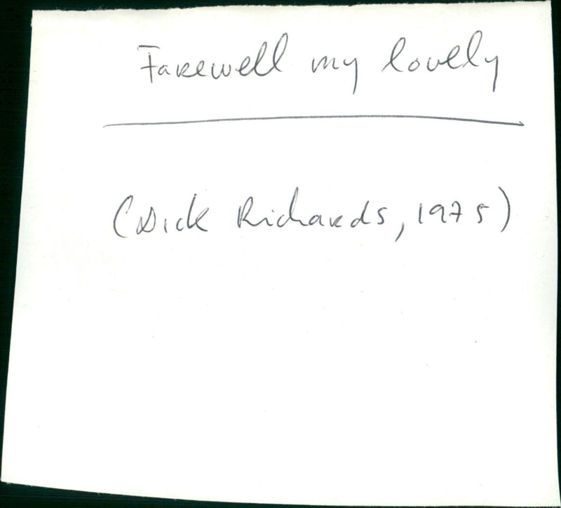 Farewell, My Lovely - Vintage Photograph