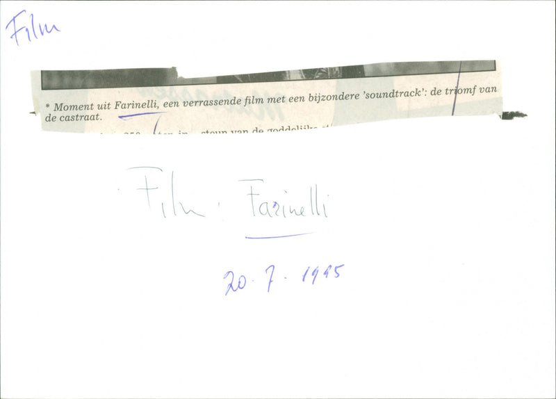 Farinelli - Vintage Photograph