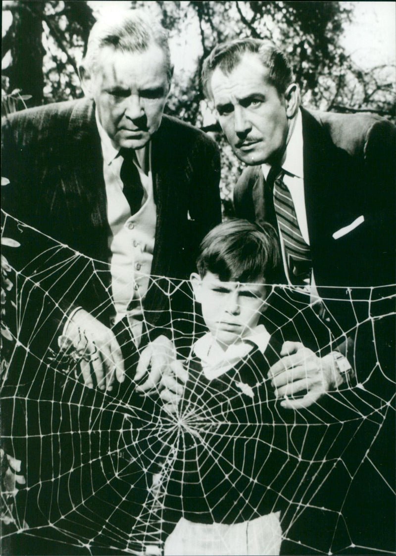 Charles Herbert, Vincent Price and Herbert Marshall - The Fly 1958 - Vintage Photograph