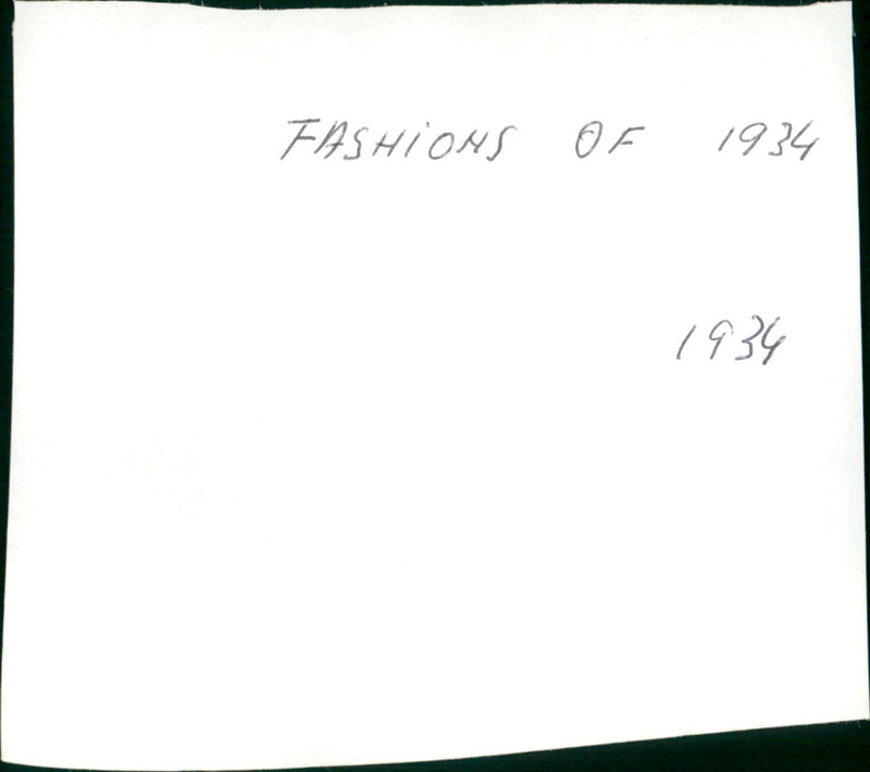 Fashions of 1934 - Vintage Photograph