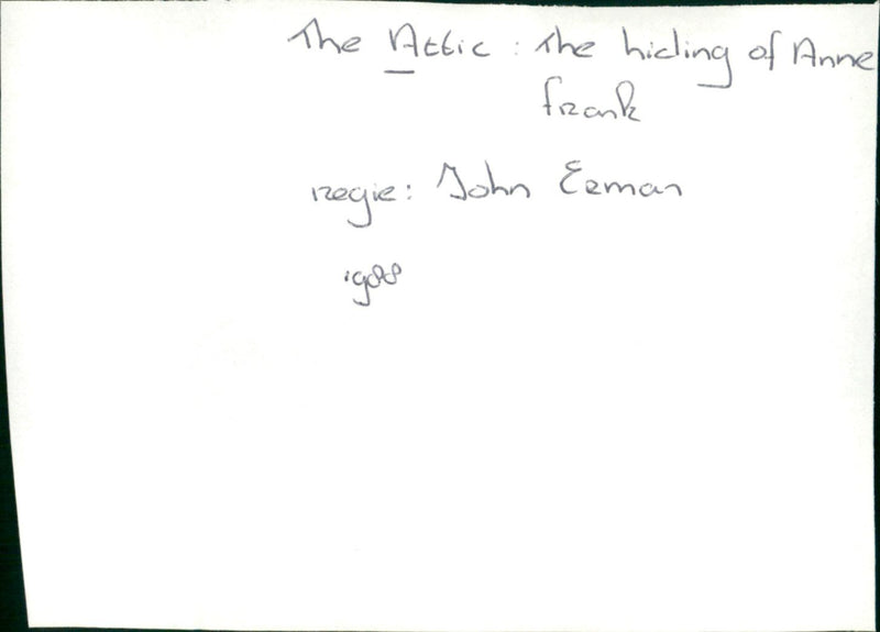 The Attic: The Hiding of Anne Frank - Vintage Photograph