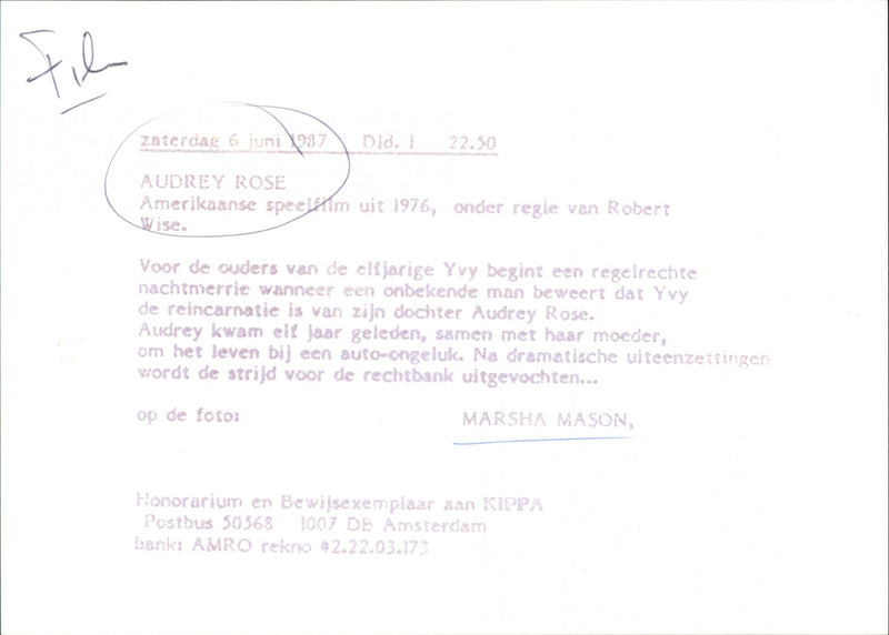 Audrey Rose - Vintage Photograph