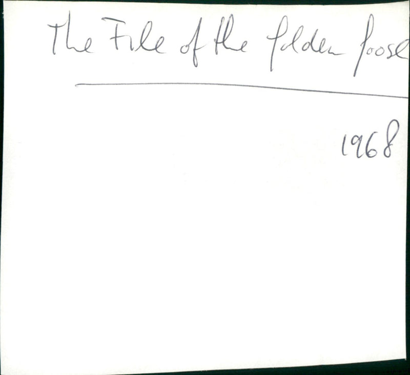 The File of the Golden Goose - Vintage Photograph