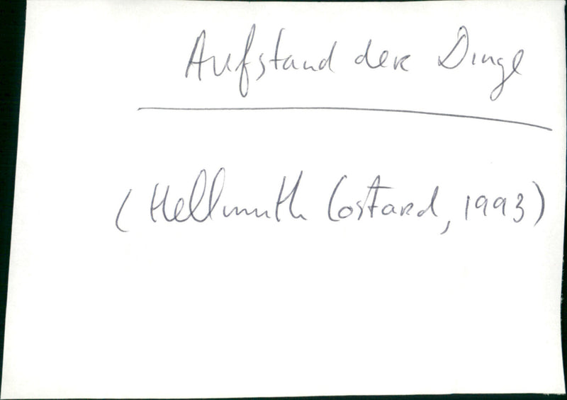 Aufstand der Dinge - Vintage Photograph