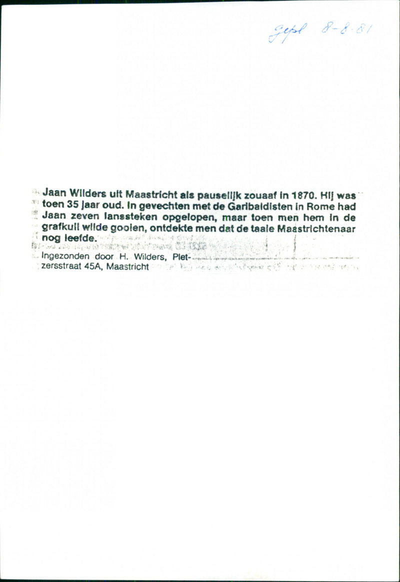 Jaan Wilders from Maastricht - Vintage Photograph