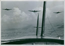 War planes flying above the sea. 1939. - Vintage Photograph