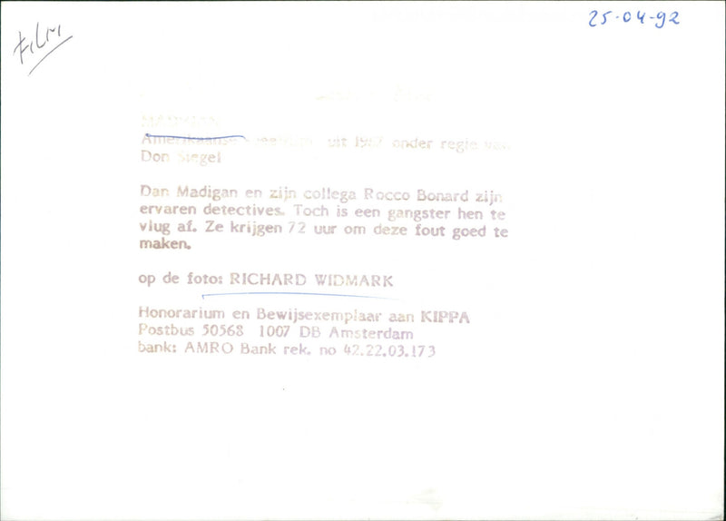 Richard Widmark - Madigan - Vintage Photograph