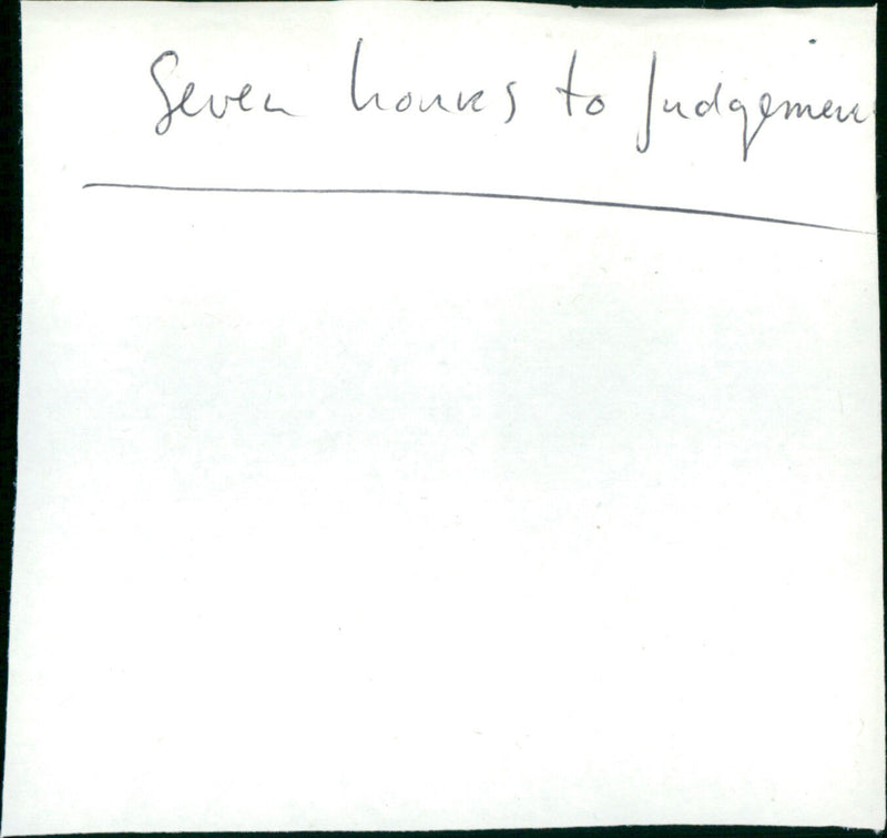 Seven Hours to Judgment - Vintage Photograph