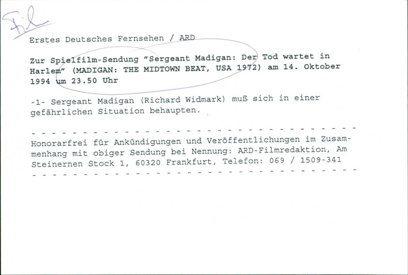 Richard Widmark - Madigan: The Midtown Beat - Vintage Photograph