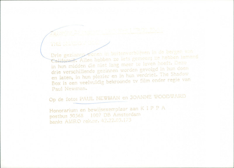 Paul Newman and Joanne Woodward - The Shadow Box - Vintage Photograph