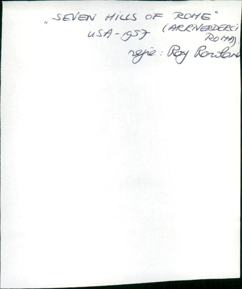 Seven Hills of Rome (Arriverderci Roma) - Vintage Photograph