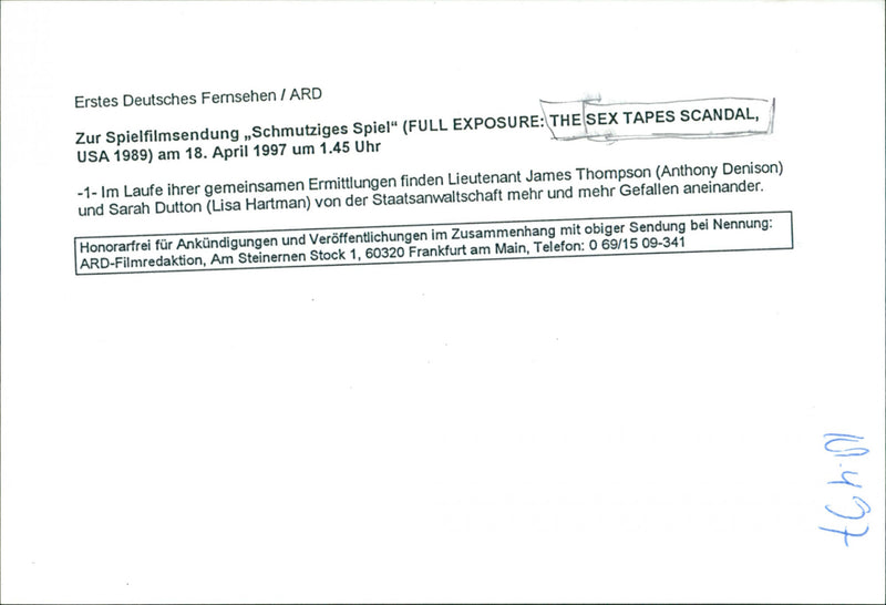 Anthony Denison and Lisa Hartman - Full Exposure: The Sex Tapes Scandal - Vintage Photograph